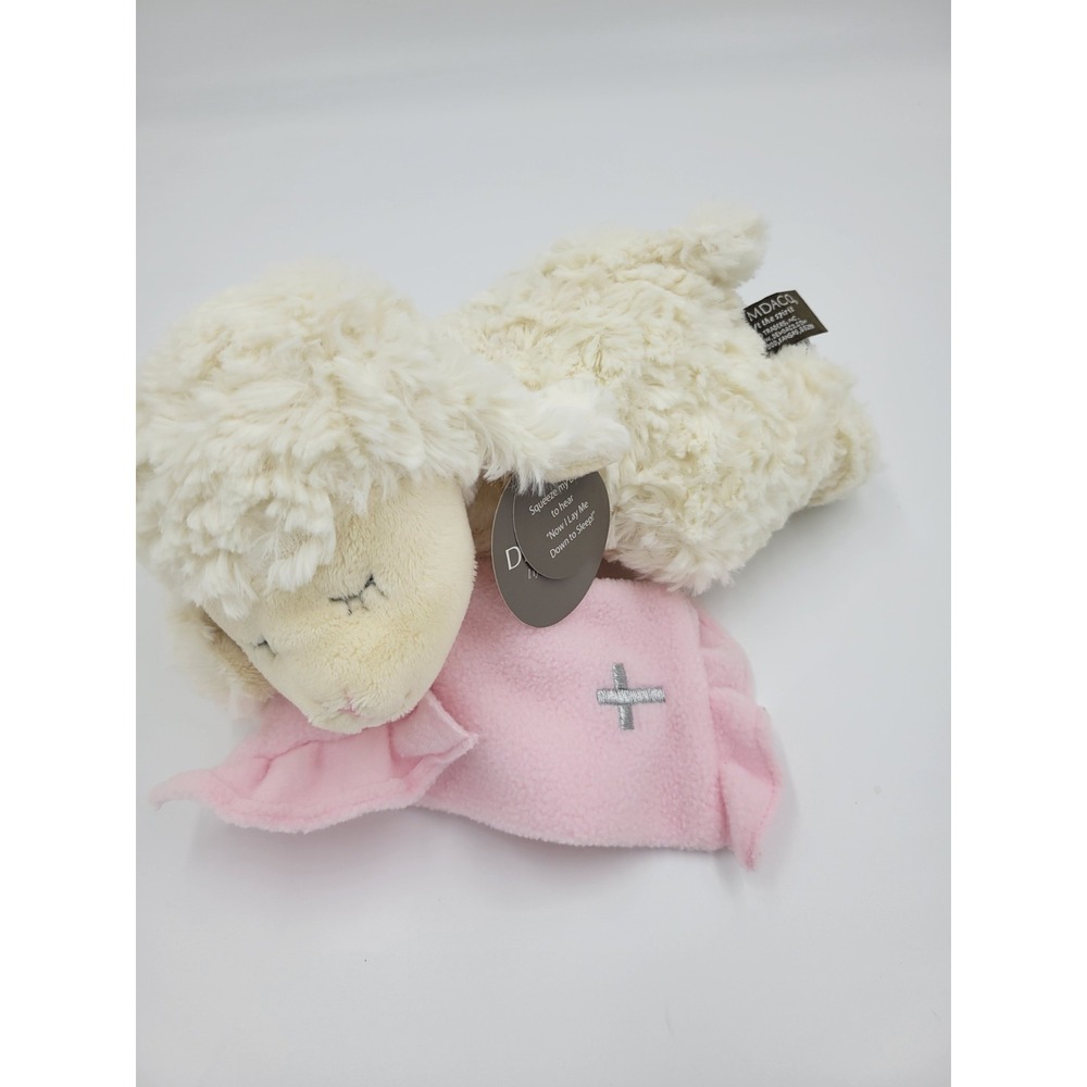 Demdaco Plush Lamb with‎ Pink Blanket EUC 2019 Now I Lay Me Down to Sleep Bear